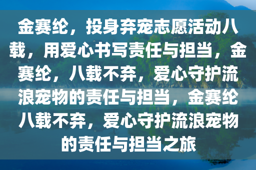 金赛纶，投身弃宠志愿活动八载，用爱心书写责任与担当，金赛纶，八载不弃，爱心守护流浪宠物的责任与担当，金赛纶八载不弃，爱心守护流浪宠物的责任与担当之旅