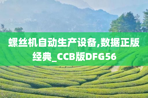 螺丝机自动生产设备,数据正版经典_CCB版DFG56