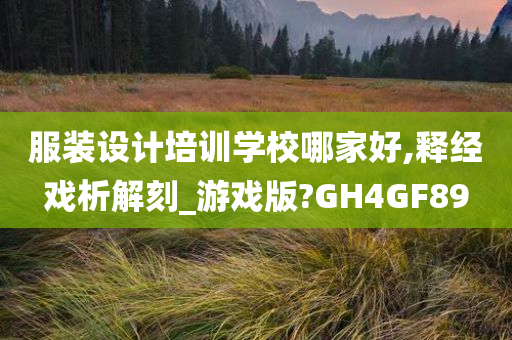 服装设计培训学校哪家好,释经戏析解刻_游戏版?GH4GF89