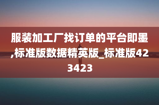 服装加工厂找订单的平台即墨,标准版数据精英版_标准版423423