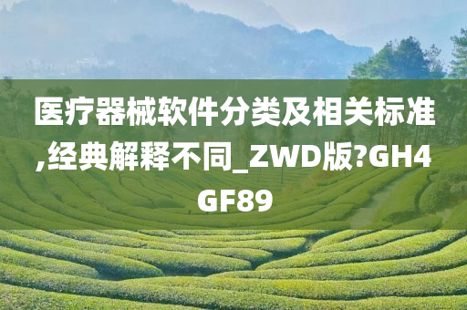 医疗器械软件分类及相关标准,经典解释不同_ZWD版?GH4GF89