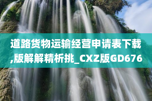 道路货物运输经营申请表下载,版解解精析挑_CXZ版GD676