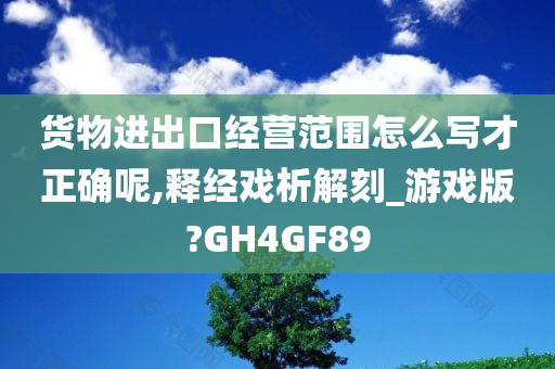 货物进出口经营范围怎么写才正确呢,释经戏析解刻_游戏版?GH4GF89