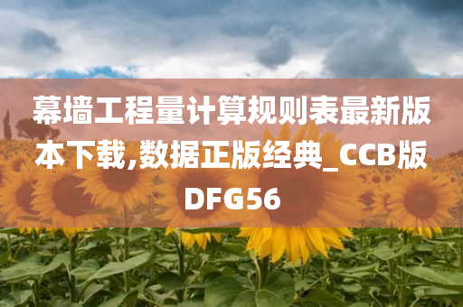 幕墙工程量计算规则表最新版本下载,数据正版经典_CCB版DFG56