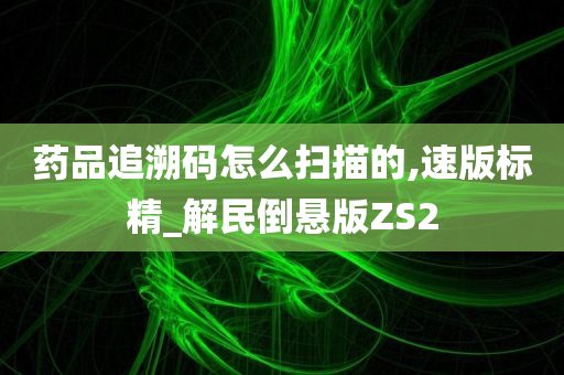 药品追溯码怎么扫描的,速版标精_解民倒悬版ZS2