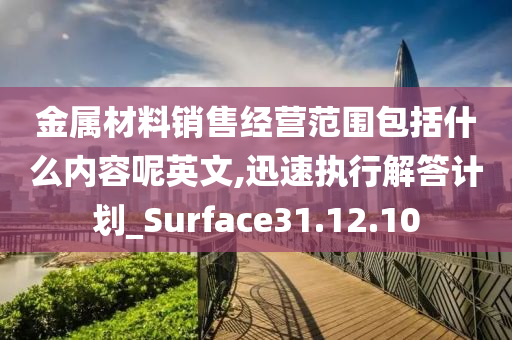 金属材料销售经营范围包括什么内容呢英文,迅速执行解答计划_Surface31.12.10