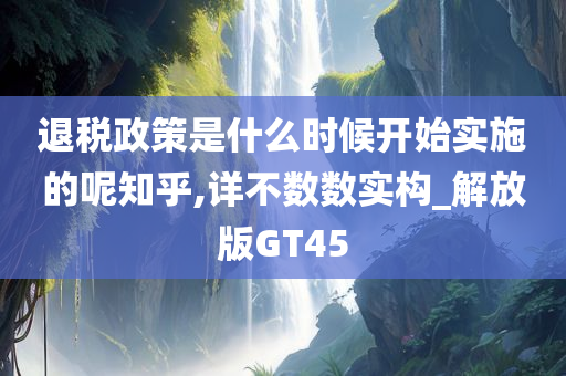 退税政策是什么时候开始实施的呢知乎,详不数数实构_解放版GT45