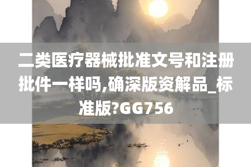 二类医疗器械批准文号和注册批件一样吗,确深版资解品_标准版?GG756