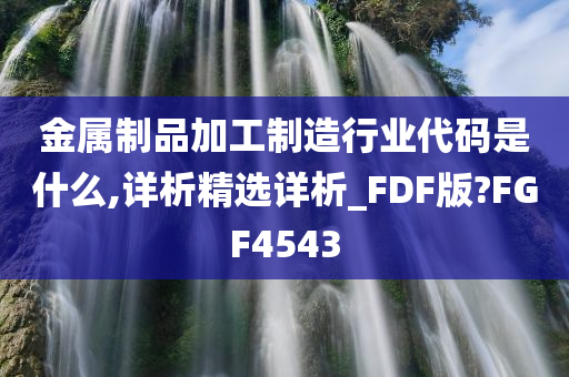 金属制品加工制造行业代码是什么,详析精选详析_FDF版?FGF4543