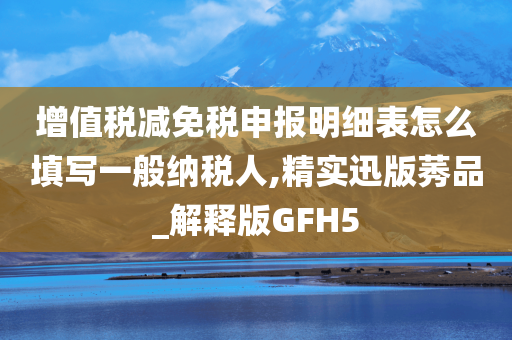 增值税减免税申报明细表怎么填写一般纳税人,精实迅版莠品_解释版GFH5