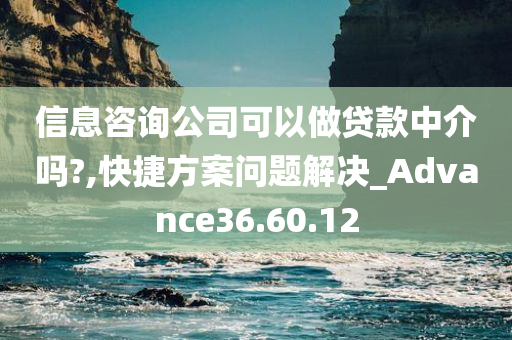 信息咨询公司可以做贷款中介吗?,快捷方案问题解决_Advance36.60.12