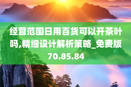 经营范围日用百货可以开茶叶吗,精细设计解析策略_免费版70.85.84