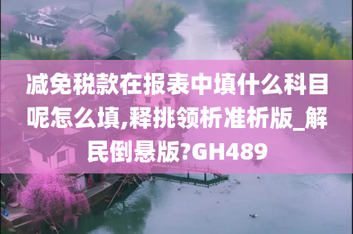 减免税款在报表中填什么科目呢怎么填,释挑领析准析版_解民倒悬版?GH489