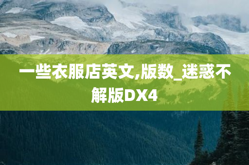 一些衣服店英文,版数_迷惑不解版DX4