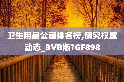 卫生用品公司排名榜,研究权威动态_BVB版?GF898