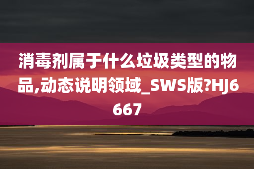 消毒剂属于什么垃圾类型的物品,动态说明领域_SWS版?HJ6667