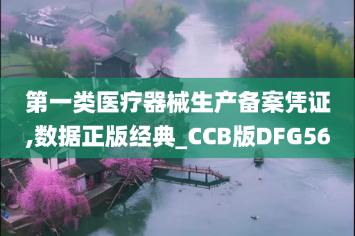 第一类医疗器械生产备案凭证,数据正版经典_CCB版DFG56