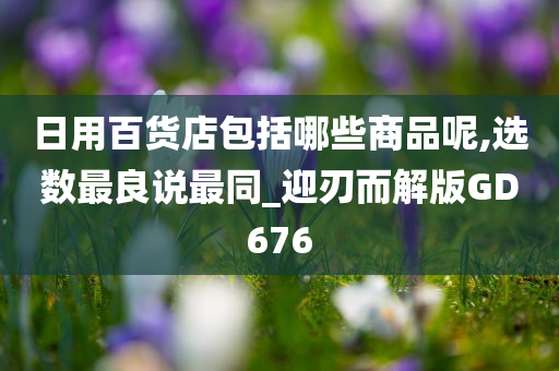 日用百货店包括哪些商品呢,选数最良说最同_迎刃而解版GD676