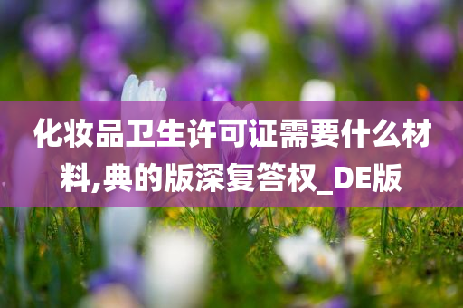 化妆品卫生许可证需要什么材料,典的版深复答权_DE版