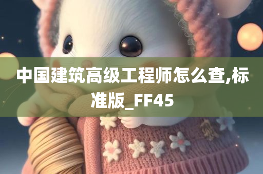 中国建筑高级工程师怎么查,标准版_FF45