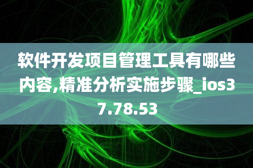 软件开发项目管理工具有哪些内容,精准分析实施步骤_ios37.78.53