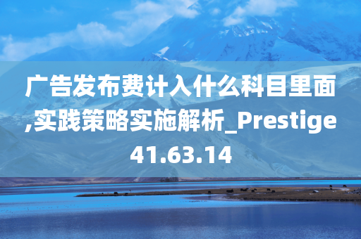 广告发布费计入什么科目里面,实践策略实施解析_Prestige41.63.14