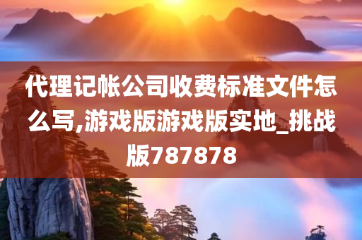 代理记帐公司收费标准文件怎么写,游戏版游戏版实地_挑战版787878