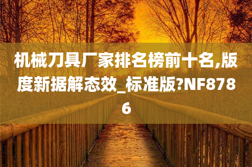 机械刀具厂家排名榜前十名,版度新据解态效_标准版?NF8786