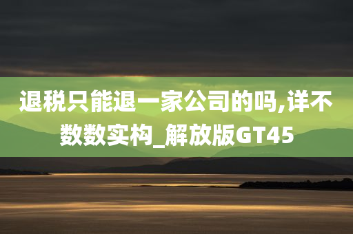 退税只能退一家公司的吗,详不数数实构_解放版GT45