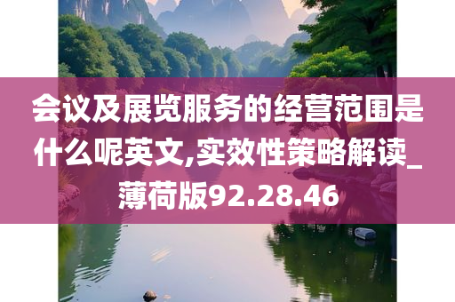 会议及展览服务的经营范围是什么呢英文,实效性策略解读_薄荷版92.28.46