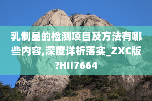 乳制品的检测项目及方法有哪些内容,深度详析落实_ZXC版?HII7664