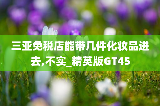 三亚免税店能带几件化妆品进去,不实_精英版GT45