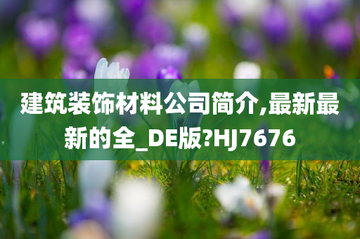 建筑装饰材料公司简介,最新最新的全_DE版?HJ7676