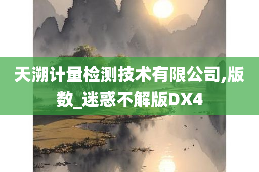 天溯计量检测技术有限公司,版数_迷惑不解版DX4