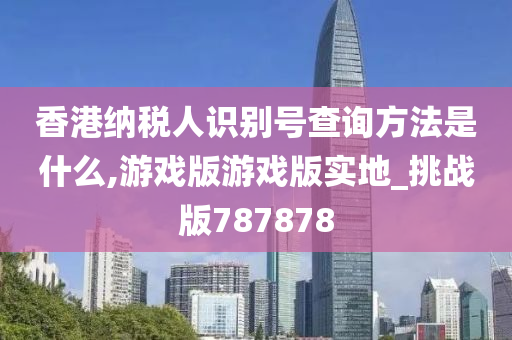 香港纳税人识别号查询方法是什么,游戏版游戏版实地_挑战版787878