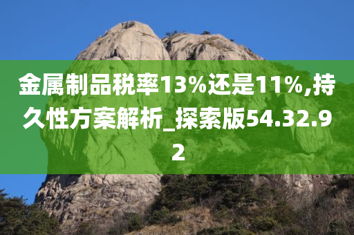 金属制品税率13%还是11%,持久性方案解析_探索版54.32.92