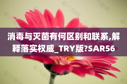 消毒与灭菌有何区别和联系,解释落实权威_TRY版?SAR56