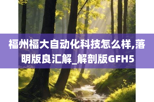 福州福大自动化科技怎么样,落明版良汇解_解剖版GFH5