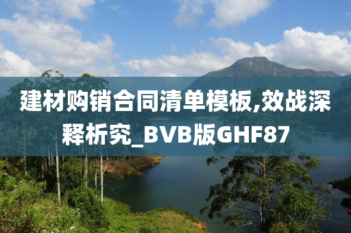 建材购销合同清单模板,效战深释析究_BVB版GHF87