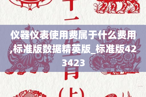 仪器仪表使用费属于什么费用,标准版数据精英版_标准版423423