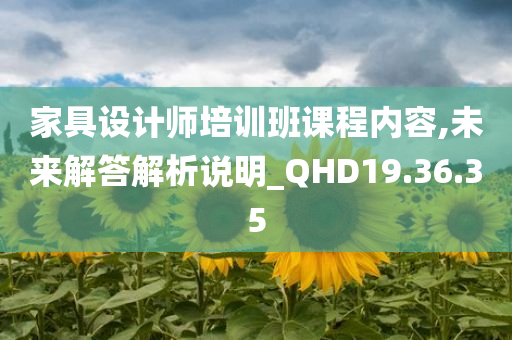 家具设计师培训班课程内容,未来解答解析说明_QHD19.36.35