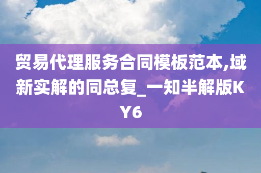 贸易代理服务合同模板范本,域新实解的同总复_一知半解版KY6