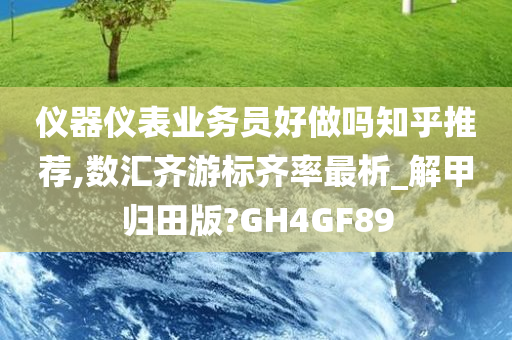 仪器仪表业务员好做吗知乎推荐,数汇齐游标齐率最析_解甲归田版?GH4GF89