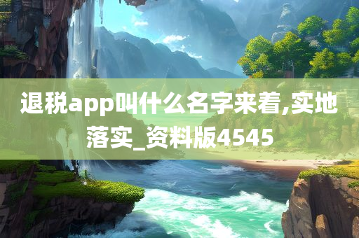 退税app叫什么名字来着,实地落实_资料版4545