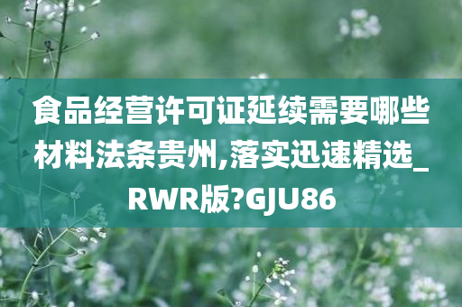 食品经营许可证延续需要哪些材料法条贵州,落实迅速精选_RWR版?GJU86