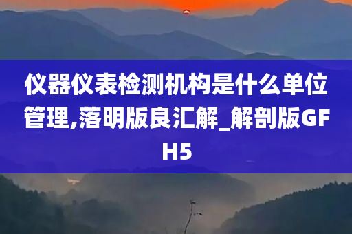 仪器仪表检测机构是什么单位管理,落明版良汇解_解剖版GFH5