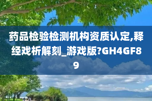 药品检验检测机构资质认定,释经戏析解刻_游戏版?GH4GF89