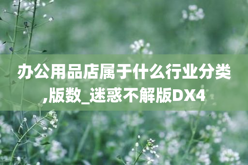 办公用品店属于什么行业分类,版数_迷惑不解版DX4