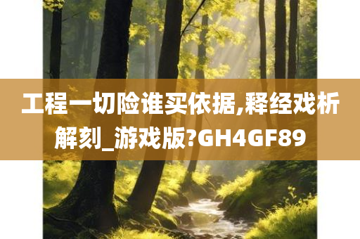 工程一切险谁买依据,释经戏析解刻_游戏版?GH4GF89