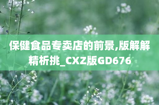 保健食品专卖店的前景,版解解精析挑_CXZ版GD676